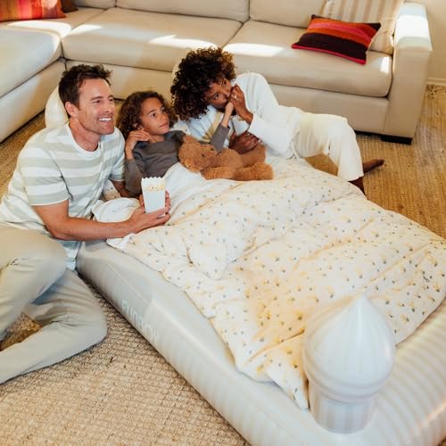 Kids Inflatable Air Mattress with Carrying Bag, Soft Flocked Travel Bed