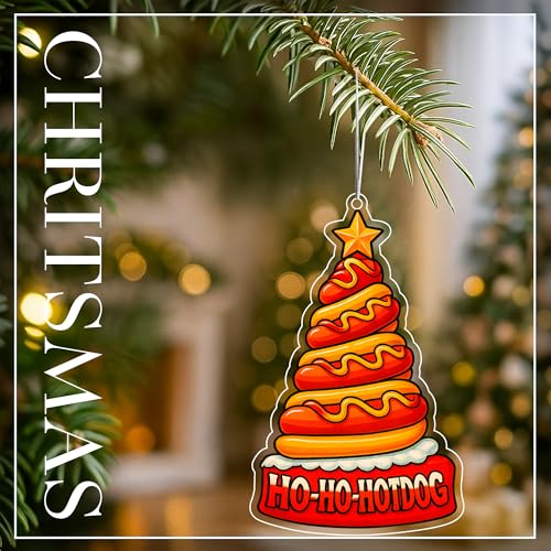 Hotdog 2 Side Printed Acrylic Ornament - Funny Christmas Food Decor, Foodie Gift