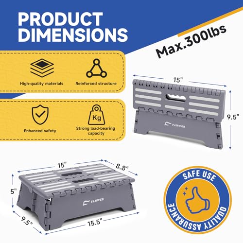 5-Inch Portable Folding Step Stool - Lightweight & Stable 300lb Capacity
