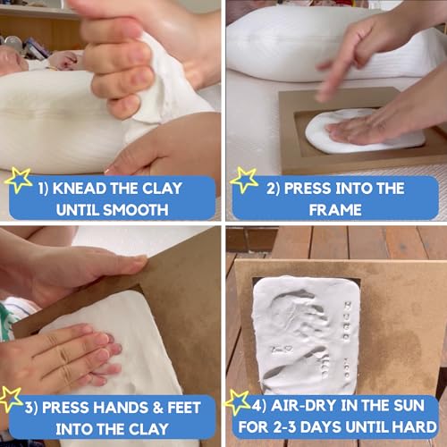 Baby Handprint and Footprint Keepsake Kit with Air-Dry Clay