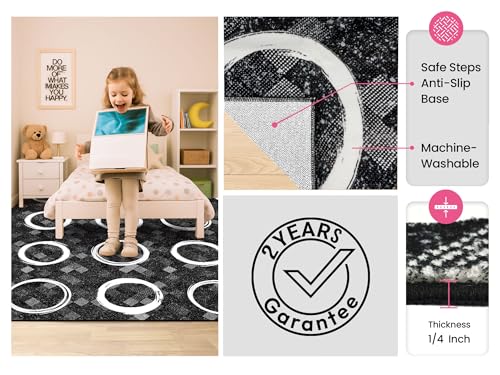 Large Classroom Rug 6x9 - Washable Elementary Kids Playroom Carpet