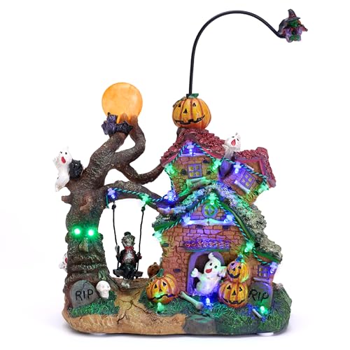 Lighted Halloween Haunted House Decoration with Music and LED Lights