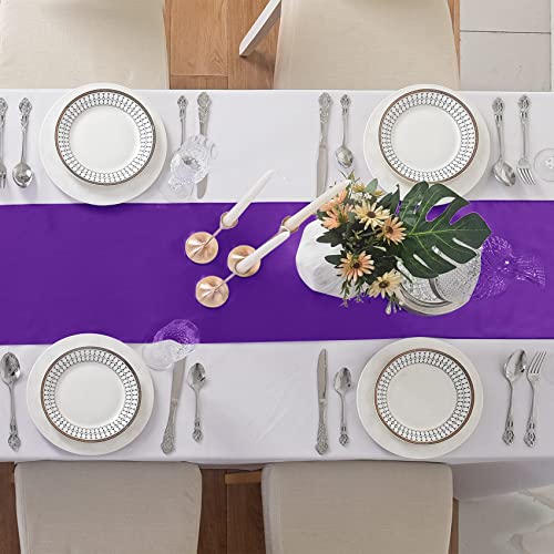 6-Pack Satin Table Runners 12 x 108 Inches for Weddings and Parties