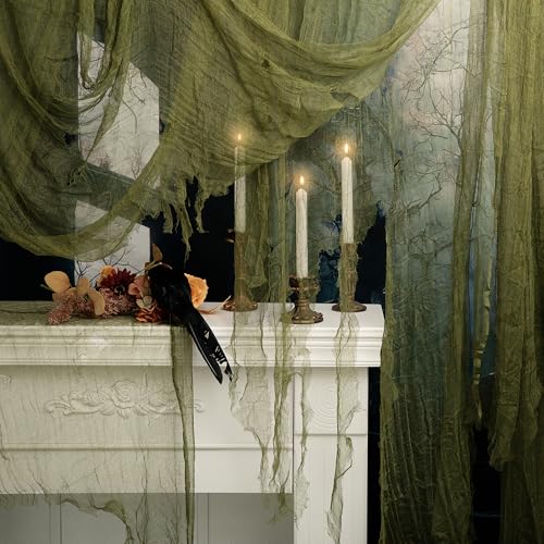Green Halloween Creepy Cloth Decoration 200x36 Inch - Spooky Gauze Fabric