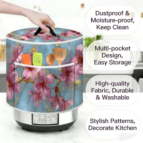 Universal Kitchen Appliance Dust Cover with Storage Pockets for Pressure Cookers