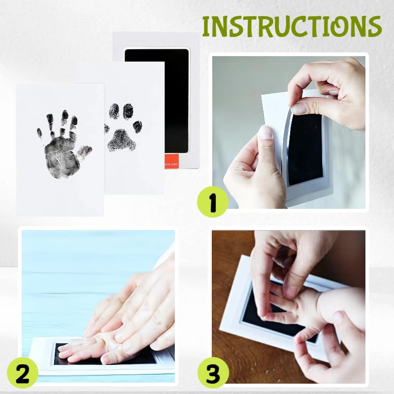Clean-Touch Inkless Hand & Footprint Kit for Baby & Pet Paw Prints (15 Pack)