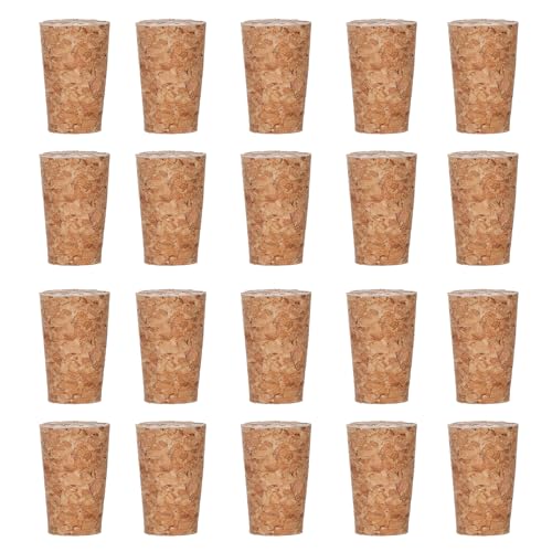 25-Pack Tapered Wooden Wine Corks - Natural Soft Wood Bottle Stoppers for Winemaking and DIY Crafts