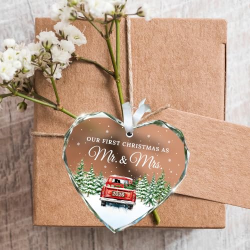 First Christmas Married Ornament 2026 - Mr & Mrs Wedding Gift, 1st Mr & Mrs Variant