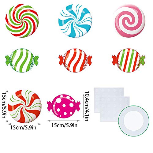 Blulu 40 Pieces Christmas Candy Cutouts Set with Adhesive Dots for Bulletin Boards