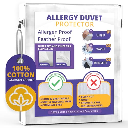 Cotton Allergy Control Duvet Protector - 106x96 Inches