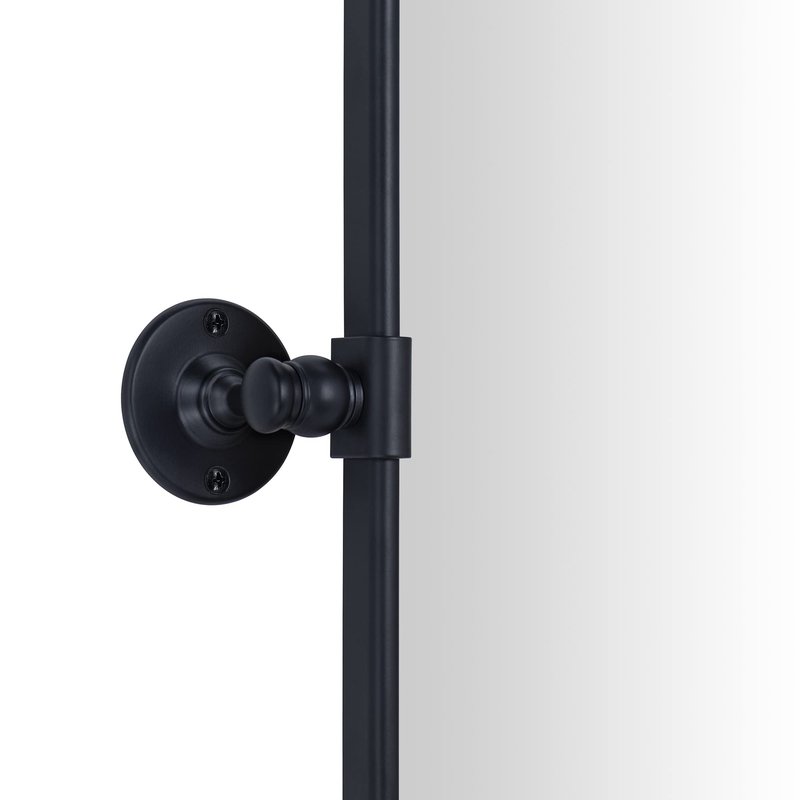 TEHOME Pivot Mirror for Bathroom Matt Black Tilt Beveled Mirror Rectangle Bathroom Mirror Pivoting Metal Framed Vanity Mirrors for Wall, Vertical, Overall 22.91 x 24 inches (Mirrror 19 x 24 inches)