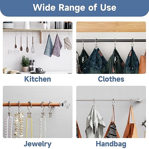 Titanker Double Glide Shower Curtain Hooks Rust Resistant Metal Rings Nickel