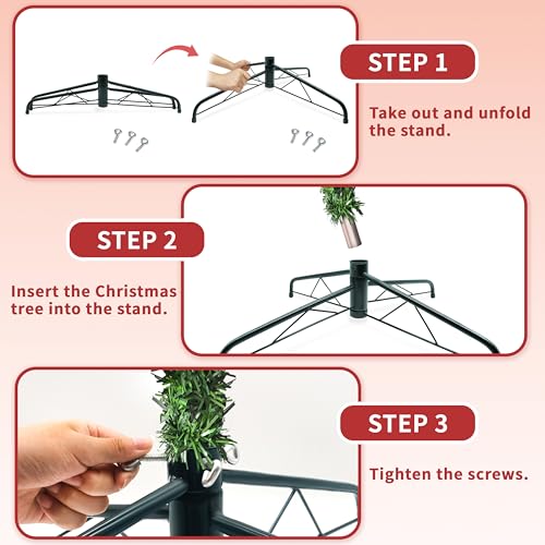 24-Inch Heavy Duty Folding Metal Christmas Tree Stand for 4-10ft Trees