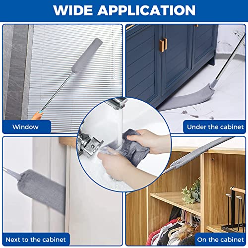 Retractable Gap Dust Cleaner with 61" Extension Pole & 2 Microfiber Cloths