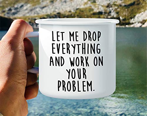 Retreez 16oz Enamel Stainless Steel Camping Coffee Mug - Funny Sarcastic Gift