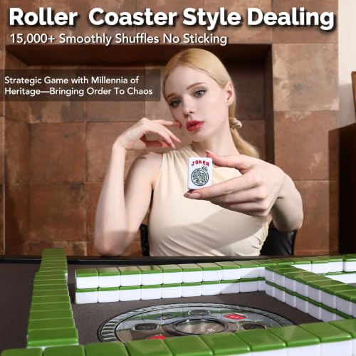 Automatic Folding Mahjong Table with 2 Sets of 42mm Magnetic Tiles