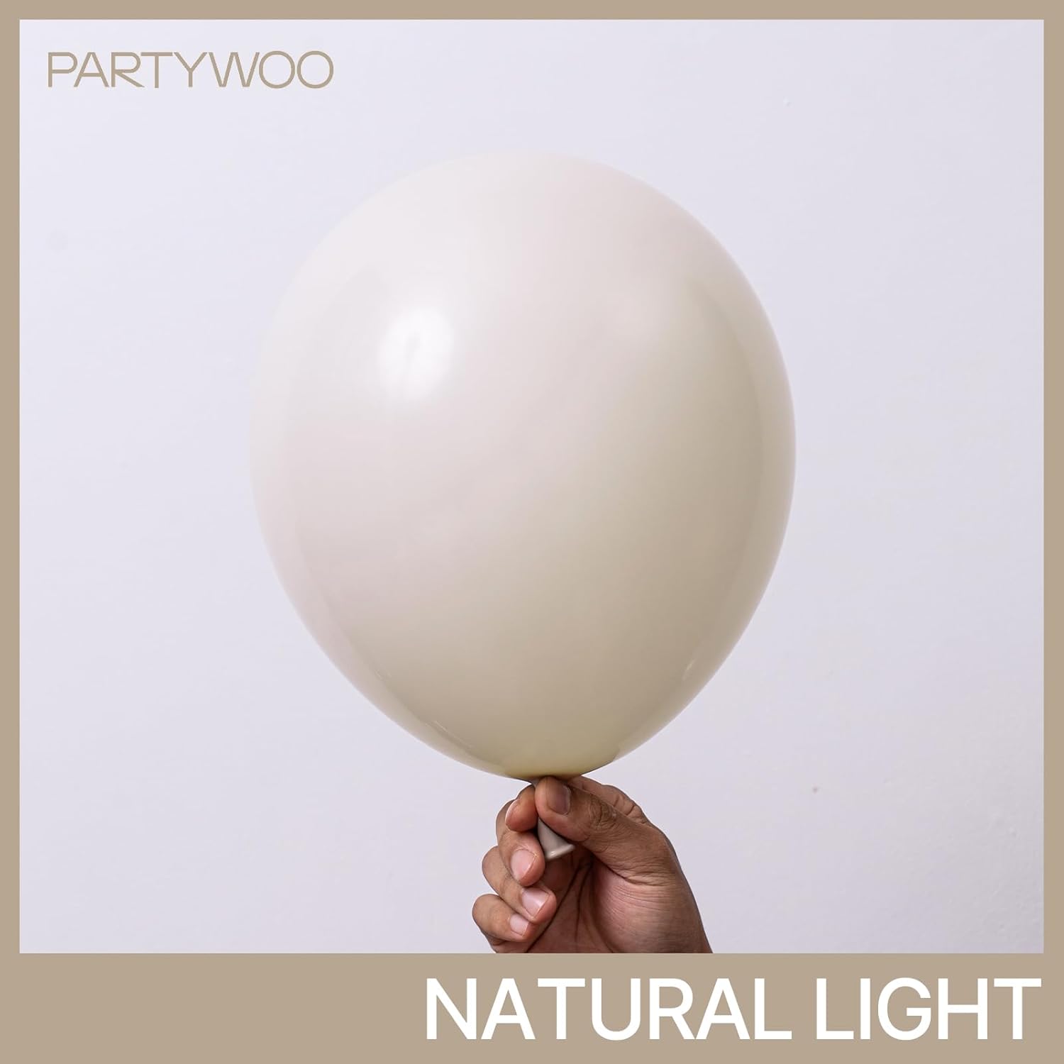 PartyWoo White Sand Balloon Arch Kit - 155pcs in 5-18 Inch Sizes | Elegant Off-White & Beige Decor for Weddings & Baby Showers