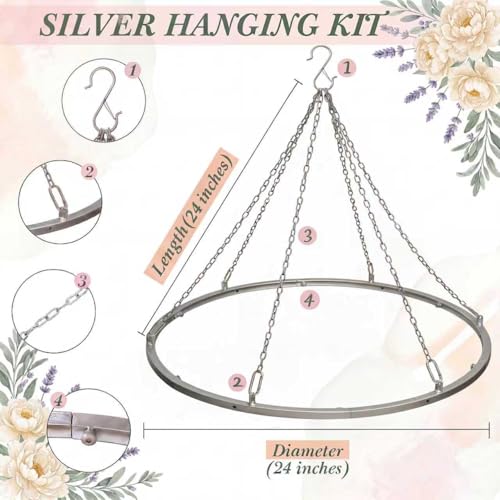 24-Inch Ceiling Draping Kit with Metal Canopy Hoop for Weddings