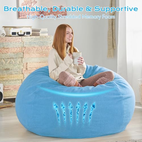Garifon 10lbs Blue Shredded Memory Foam Bean Bag Filler - Comfortable & Supportive