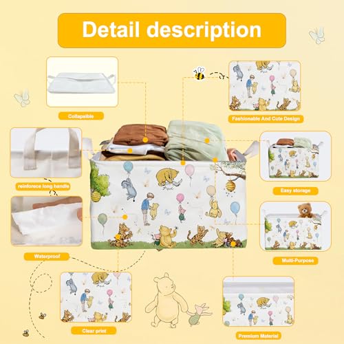 Winnie Basket Winnie-1 Baby Nursery Storage Hamper Waterproof Foldable Toy & Clothes Bin