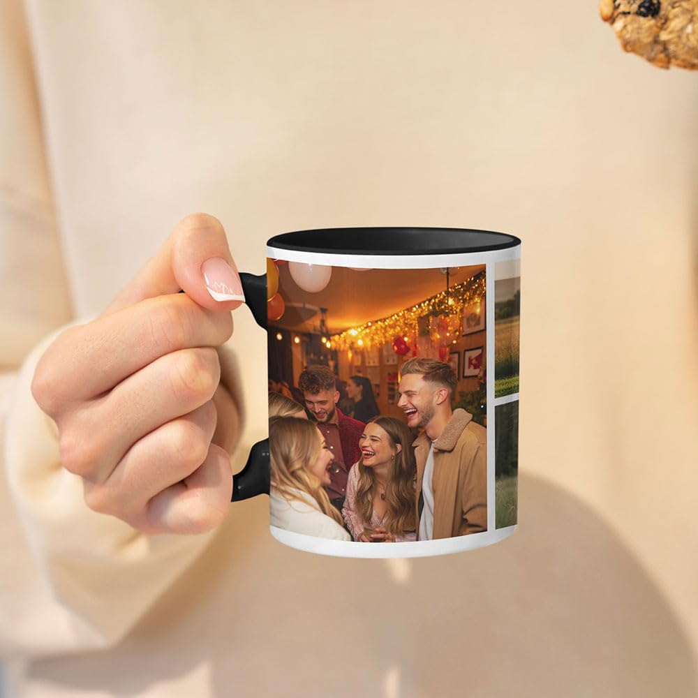 Skiennix Custom Photo Mug - Personalized 15oz Ceramic Coffee Mug for Men, Women, and Family