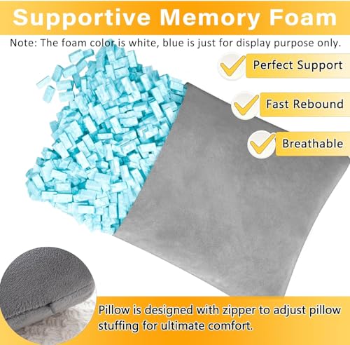 Memory Foam Mini Pillow 2-Pack, 11x7 Inches for Travel & Support