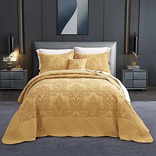 CHIXIN Oversized King Bedspread Coverlet Set - 5-Piece Reversible Paisley