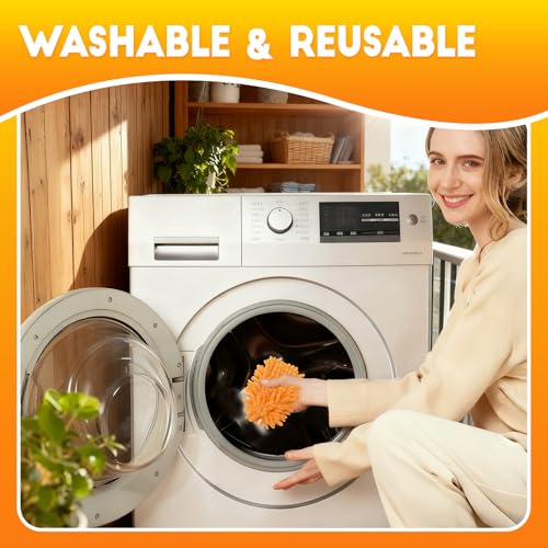 Reusable Microfiber Duster Refills 8-Pack - Washable 360 Cleaning Heads