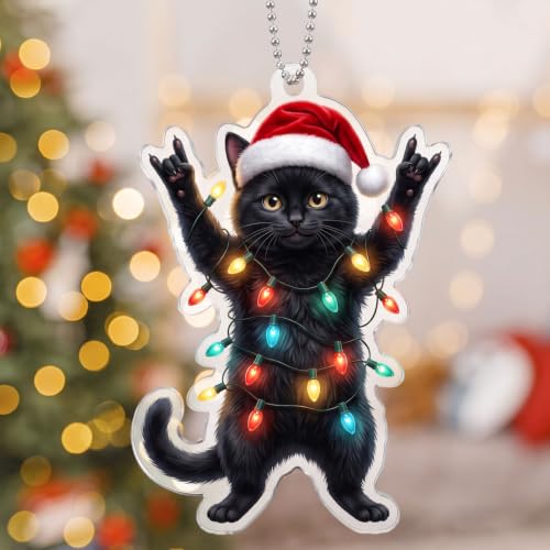 Cat Ornament 3.94 in for Christmas Tree Decor - Lightweight Pet-Themed Holiday Ornament