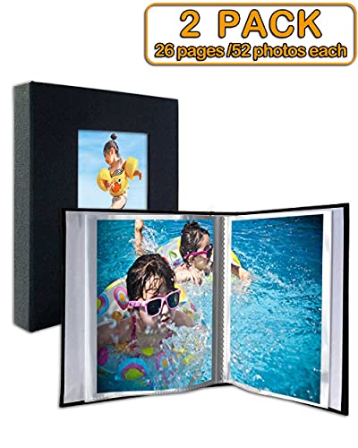 5x7 Photo Album - 2 Pack Linen Cover Small Brag Book for 52 Photos