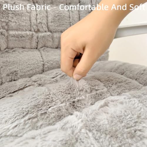 Plush Office Chair Cushion with Back Support, Non-Slip Seat Pad 18.8x35.4in