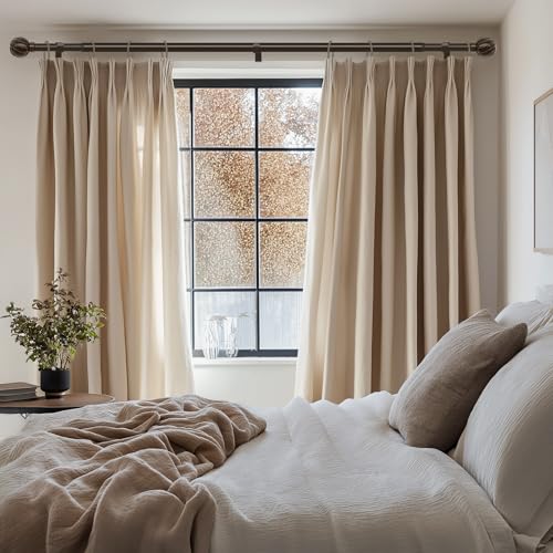 Adjustable Heavy Duty Curtain Rod, 36 to 88 Inch Metal Window Rod in Bronze