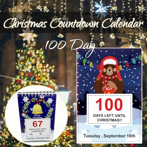 100 Day Christmas Countdown Calendar - Desktop Holiday Advent Calendar