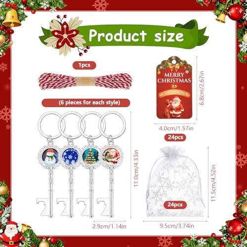 YKLIGTN Silver Christmas Bottle Opener Bulk Pack - Santa, Snowman & Tree Design