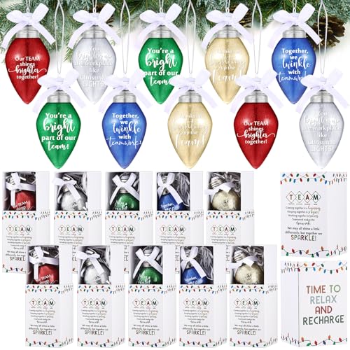 Christmas Team Gift Set with 30 Light Bulb Ornaments and Gift Boxes - Variation of 30 / Team