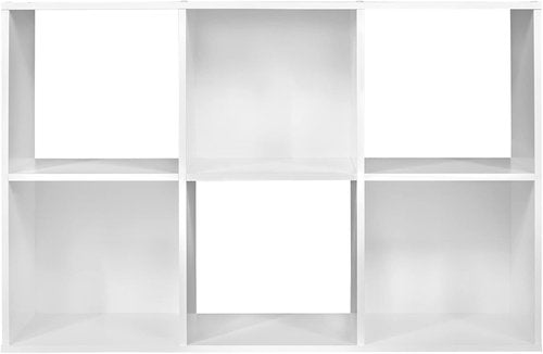 ClosetMaid Cubeicals 6-Cube Storage Organizer - Stackable Bookshelf in White Finish, Easy Assembly