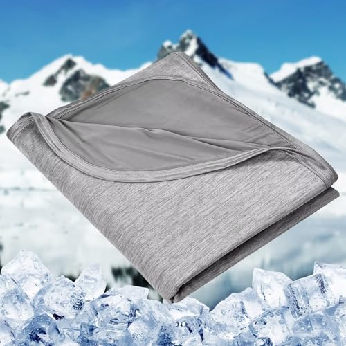 HOMFINE Dual-Sided Cooling Blanket for Hot Sleepers - Twin 60"x80", Grey