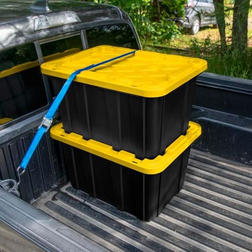 Industrial Storage Tote 27 Gallon 4-Pack Heavy-Duty Plastic Utility Box