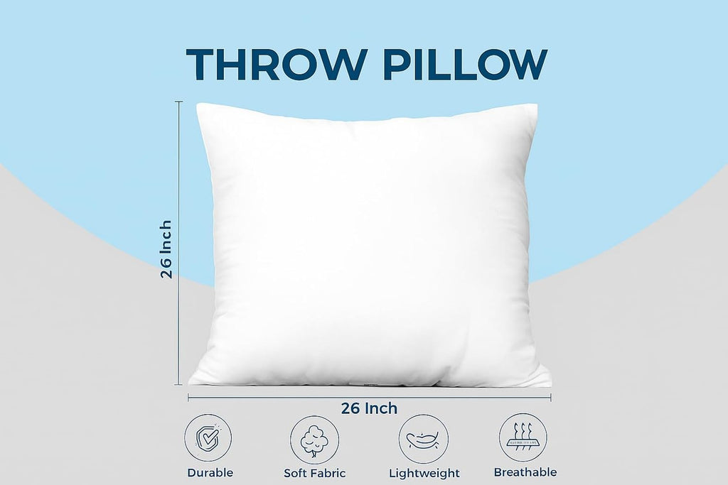 Utopia Bedding Throw Pillow Inserts - Soft & Plush Decorative Pillows | 26 x 26 Inches, Pack of 4, White