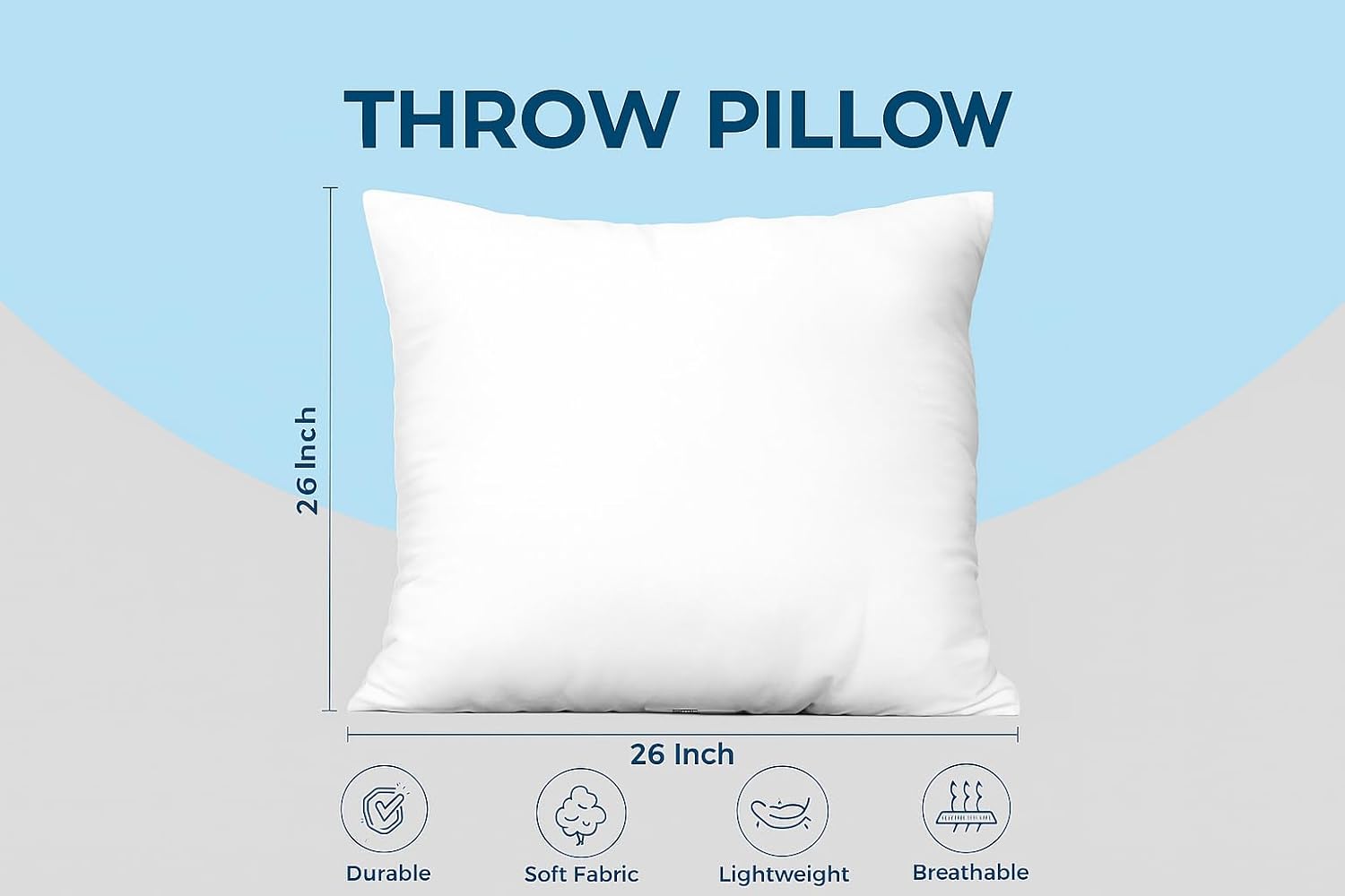 Utopia Bedding Throw Pillow Inserts - Soft & Plush Decorative Pillows | 26 x 26 Inches, Pack of 4, White