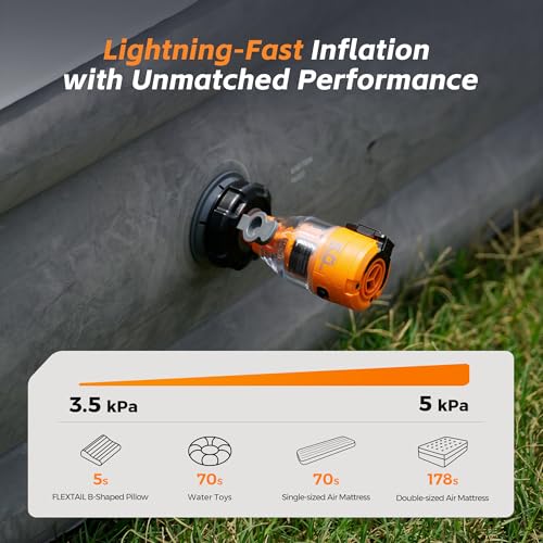 Portable Electric Air Pump for Inflatables with Camping Light, 5kPa