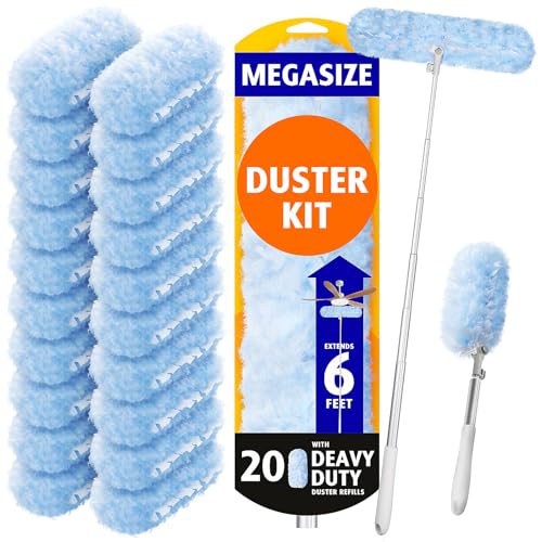 6ft Extendable Microfiber Duster Kit with 20 Disposable Refills