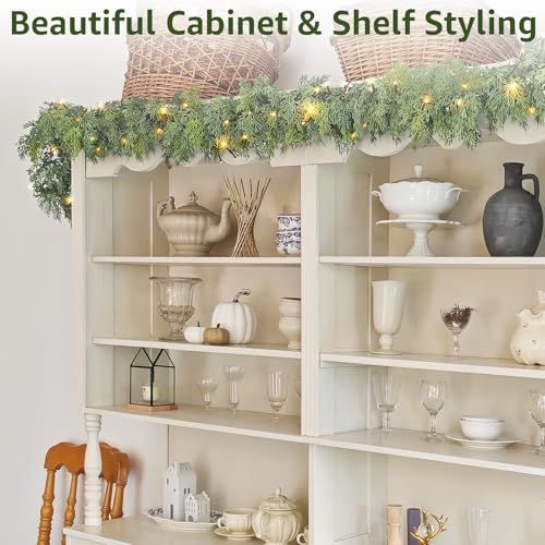 IGEri Cedar-A 9 Ft Artificial Christmas Garland with Real Touch Pine for Outdoor Decor