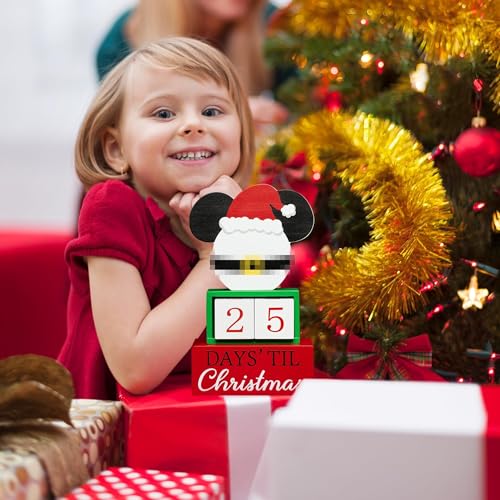 Christmas Countdown Mouse Block Set - Wooden Advent Calendar for Holiday Decor
