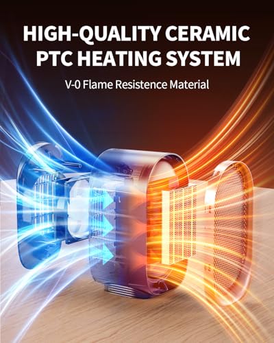 Portable Electric Space Heater for Indoor Use with Overheat Protection