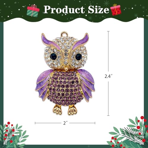 JUESMOS Purple Owl Ornament - Metal Christmas Keepsake for Owl Lovers