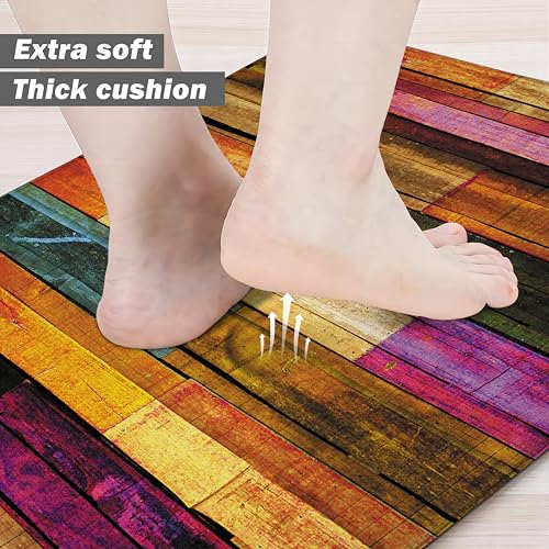 Anti-Fatigue Kitchen Mat Set, Cushioned Waterproof Floor Rugs - 2 Piece