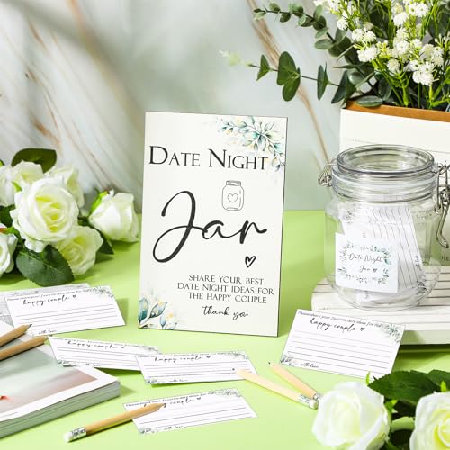 114-Piece Bridal Shower Date Night Game Set with Jar, Cards, and Pencils