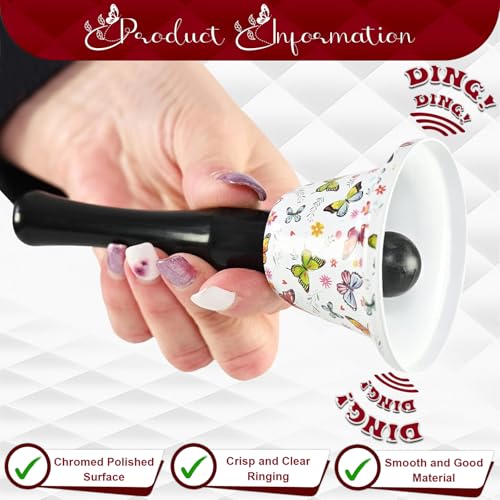 Butterfly Handheld Call Bell - Decorative Metal Service Bell for Desk
