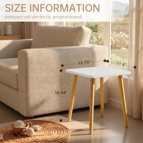 Modern Wood Small Side Table - Compact End Table for Living Room